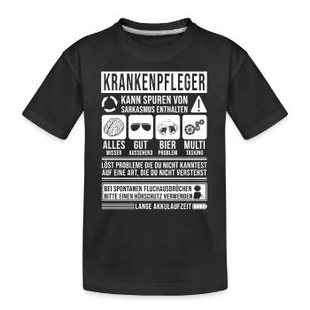Krankenpfleger Spruch lustig - Kinder Premium Bio T-Shirt - Schwarz - Vorne