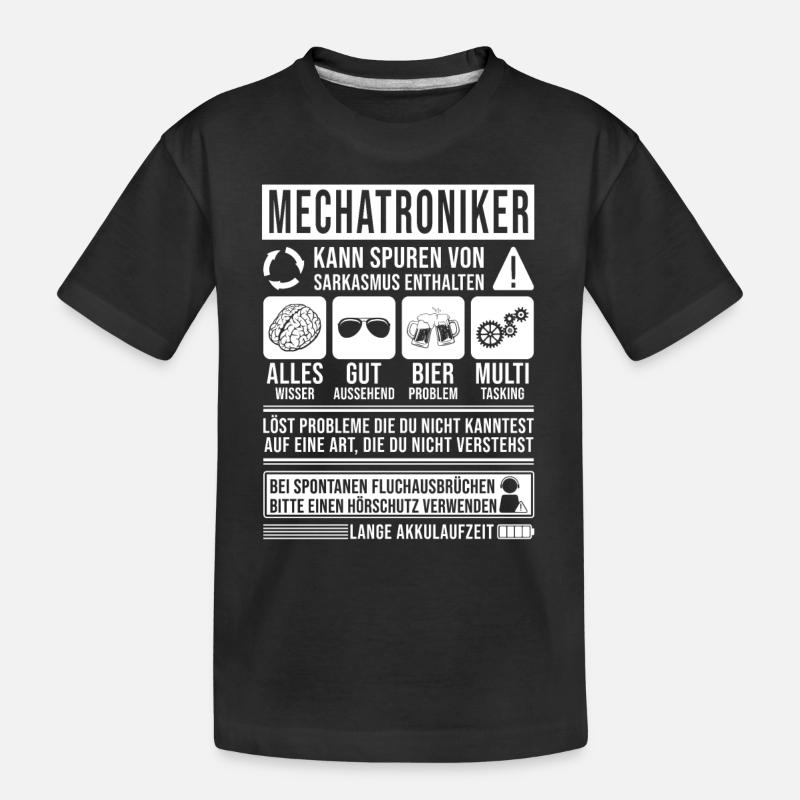 Mechatroniker Spruch lustig - Kinder Premium Bio T-Shirt - Schwarz