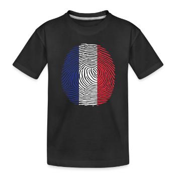 empreinte digitale du drapeau français - T-shirt bio Premium Enfant - noir - Devant