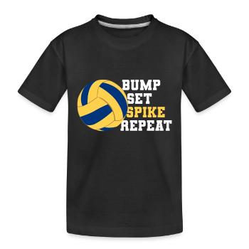 Volleyball Bump Set Spike Repeat - Kinder Premium Bio T-Shirt - Schwarz - Vorne
