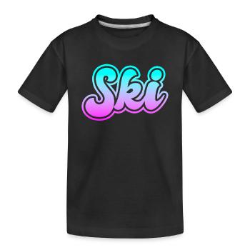 ski - Kinder Premium Bio T-Shirt - Schwarz - Vorne