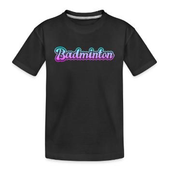 badminton - Kinder Premium Bio T-Shirt - Schwarz - Vorne