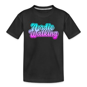 Pole walking - Kids' Premium Organic T-Shirt - black - Front