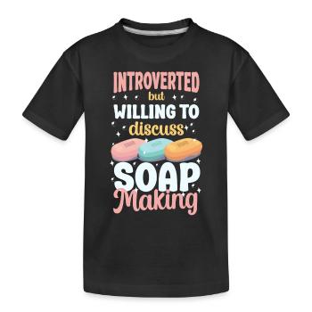 Soap Making Crafting Introverted - Kinder Premium Bio T-Shirt - Schwarz - Vorne