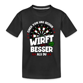 Darts Dartspieler - Kinder Premium Bio T-Shirt - Schwarz - Vorne