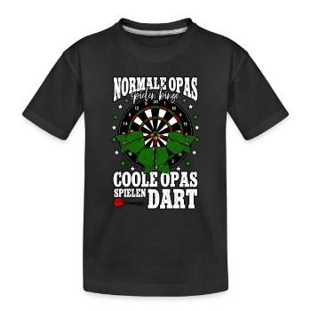 Dart Opa Darts Dartspieler - Kinder Premium Bio T-Shirt - Schwarz - Vorne