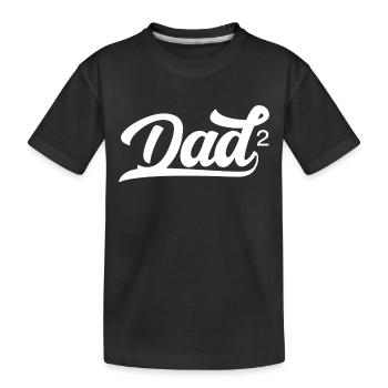Father Of Two Children Papa Father Day Daddy - Kids' Premium Organic T-Shirt - black - Front