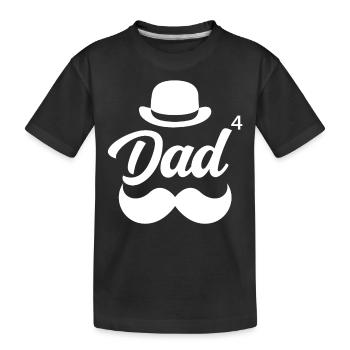 Father Of Four Children Daddy Papa Father Day - Kids' Premium Organic T-Shirt - black - Front