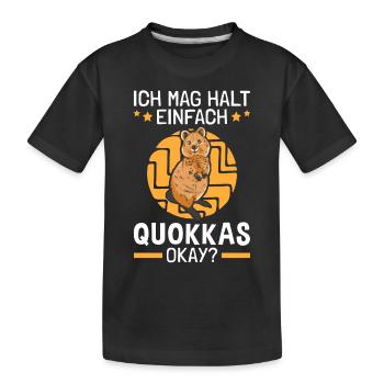 Mag einfach Quokkas Kurzschwanzkänguru - Kinder Premium Bio T-Shirt - Schwarz - Vorne