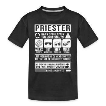 Priester Spruch lustig - Kinder Premium Bio T-Shirt - Schwarz - Vorne