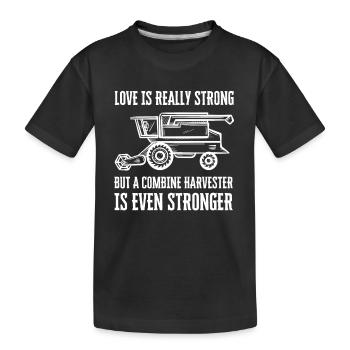 Agriculteur Moissonneuse-batteuse Chauffeur Agriculture - T-shirt bio Premium Enfant - noir - Devant