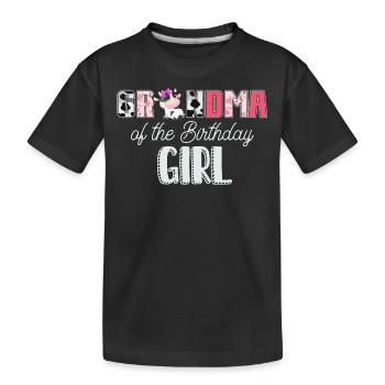 Kuhgeburtstag, Bauer Geburtstag Mädchen - Kinder Premium Bio T-Shirt - Schwarz - Vorne