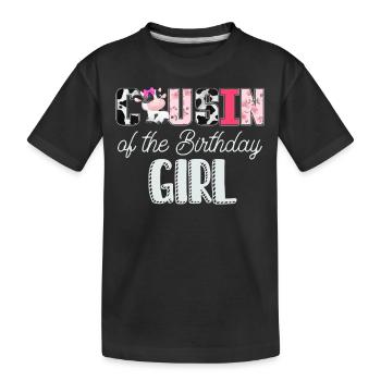 Kuhgeburtstag, Bauer Geburtstag Mädchen - Kinder Premium Bio T-Shirt - Schwarz - Vorne