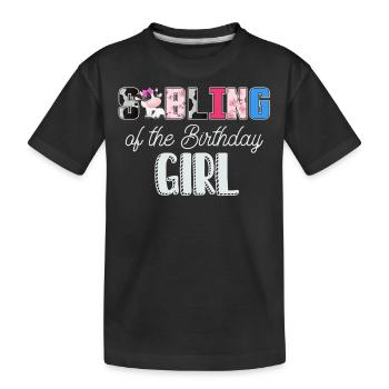 Kuhgeburtstag, Bauer Geburtstag Mädchen - Kinder Premium Bio T-Shirt - Schwarz - Vorne