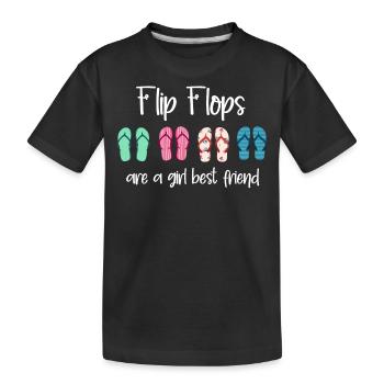 Flip Flops Sind Eine Beste Freundin Für Mädchen - Kinder Premium Bio T-Shirt - Schwarz - Vorne