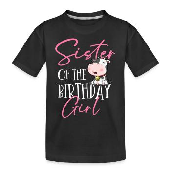 Kuhgeburtstag, Bauer Geburtstag Mädchen - Kinder Premium Bio T-Shirt - Schwarz - Vorne