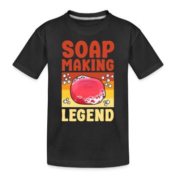 Fabrication de savon Artisanat Savon rétro - T-shirt bio Premium Enfant - noir - Devant