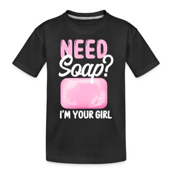 Fabrication de savon Artisanat Besoin de savon? - T-shirt bio Premium Enfant - noir - Devant