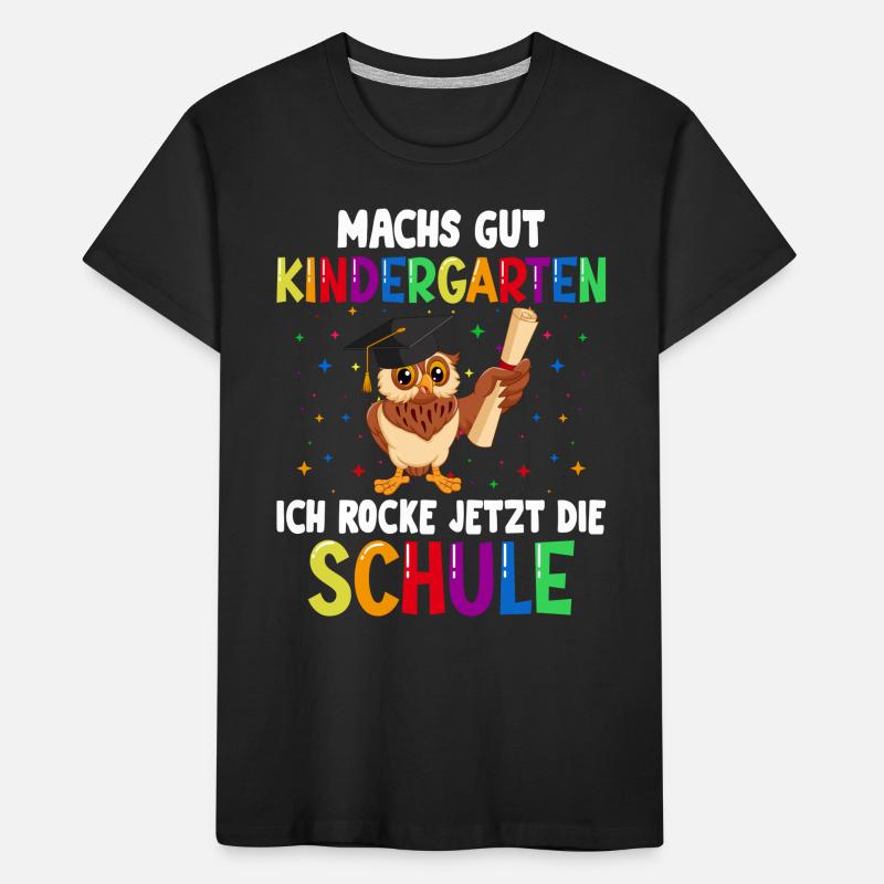 Schulkind Einschulung Eule Schulstart Schule Kinder Premium Bio T-Shirt