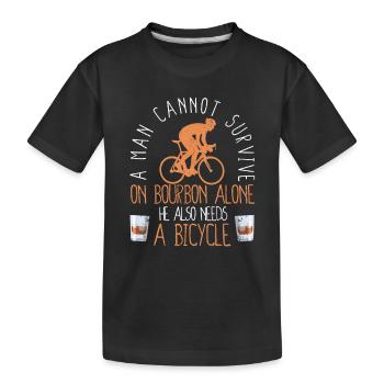 Un homme ne peut pas survivre au vélo - T-shirt bio Premium Enfant - noir - Devant