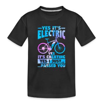 Ja, es ist elektrisch Ja, es ist Betrug E-Bike - Kinder Premium Bio T-Shirt - Schwarz - Vorne
