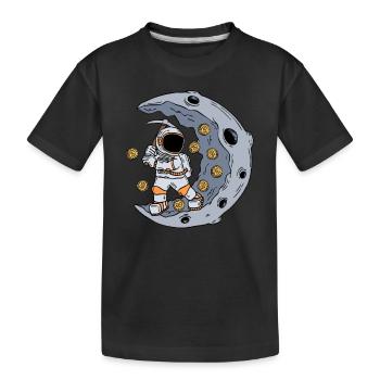 Un astronaute exploite le marché boursier BTC - T-shirt bio Premium Enfant - noir - Devant