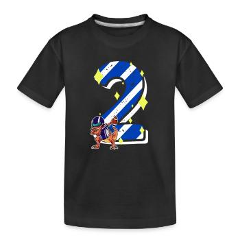 2 ans Dino American Football 2ème B-day Dab - T-shirt bio Premium Enfant - noir - Devant