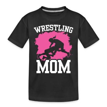 Wrestling Mama Ringer Wrestler Ringen Ringkampf - Kids' Premium Organic T-Shirt - black - Front