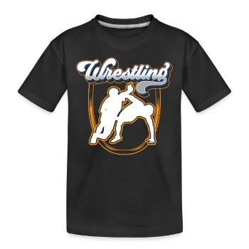Wrestling Wrestling Wrestling Wrestler - Kids' Premium Organic T-Shirt - black - Front