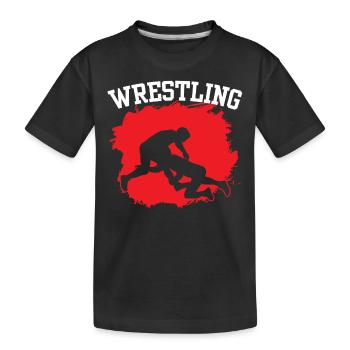Wrestling Wrestler Wrestling Wrestling Wrestler - Kids' Premium Organic T-Shirt - black - Front