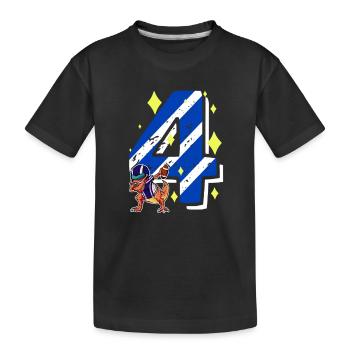 4 ans Dino American Football 4ème B-day Dab - T-shirt bio Premium Enfant - noir - Devant
