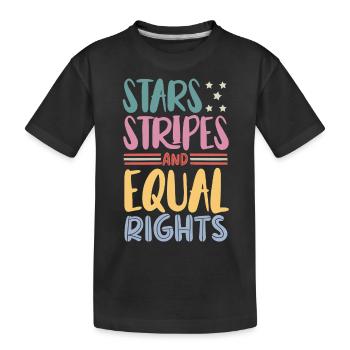 Sterne Streifen Und Gleichberechtigung - Kinder Premium Bio T-Shirt - Schwarz - Vorne