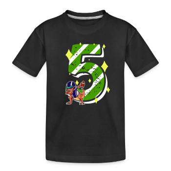 5 ans Dino American Football 5ème B-day Dab - T-shirt bio Premium Enfant - noir - Devant