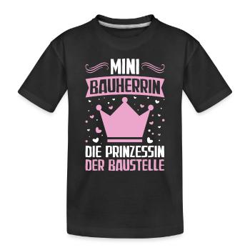 Prinzessin der Baustelle Bauherrin Richtfest - Kinder Premium Bio T-Shirt - Schwarz - Vorne