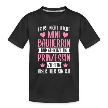 Bauherrin und Prinzessin Richtfest - Kinder Premium Bio T-Shirt - Schwarz - Vorne