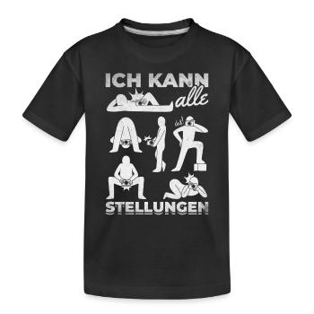 Photographer I can do all positions Photography - Kids' Premium Organic T-Shirt - black - Front