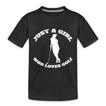 Golfer Golf Ball Girls Golf Clubs Golf - T-shirt bio Premium Enfant - noir - Devant
