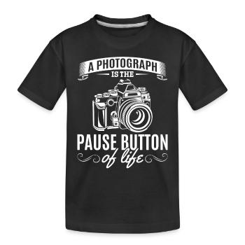 La photo est le bouton pause de la vie - Funnier - T-shirt bio Premium Enfant - noir - Devant