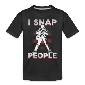 Photographie Drôle Photographe Appareil photo I Snap People - T-shirt bio Premium Enfant - noir - Devant