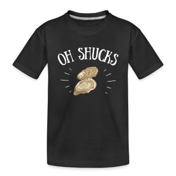 Huîtres écaillées fruits de mer et pelleteuse de palourdes - T-shirt bio Premium Enfant - noir - Devant
