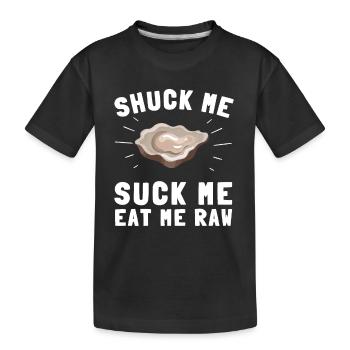 Huîtres écaillées fruits de mer et pelleteuse de palourdes - T-shirt bio Premium Enfant - noir - Devant