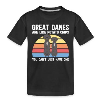 Deutsche Dogge Hunde | Hundebesitzer Geschenk - Kinder Premium Bio T-Shirt - Schwarz - Vorne