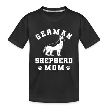 German Shepherd Mom - Kinder Premium Bio T-Shirt - Schwarz - Vorne