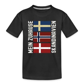 Skandinavien Rundreise - Kinder Premium Bio T-Shirt - Schwarz - Vorne