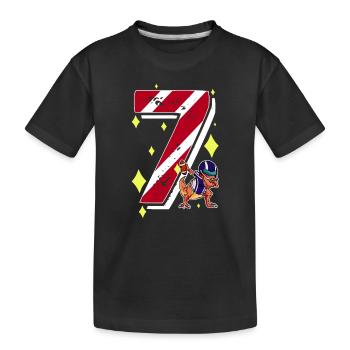 7 ans Dinosaur American Football 7ème B-day - T-shirt bio Premium Enfant - noir - Devant