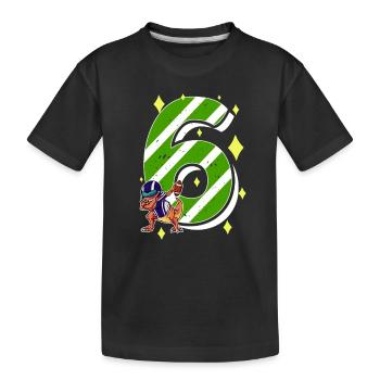 6 ans Dino American Football 6ème B-day Dab - T-shirt bio Premium Enfant - noir - Devant