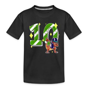10 ans Dino American Football 10ème B-day Dab - T-shirt bio Premium Enfant - noir - Devant