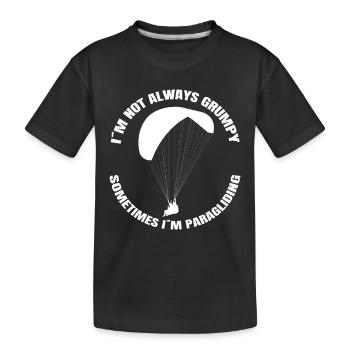 Paragleiter Paragliding Gleitschirmfliegen - Kinder Premium Bio T-Shirt - Schwarz - Vorne