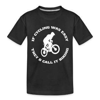 Fahrrad Radeln Mountainbike Fahrradtour Radfahren - Kinder Premium Bio T-Shirt - Schwarz - Vorne