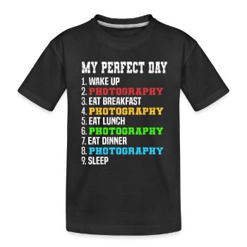 Horaire quotidien pour les photographes Mon parfait - T-shirt bio Premium Enfant - noir - Devant